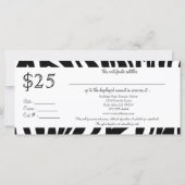 Zebra Cadeaubon: Rack Kaart (Achterkant)