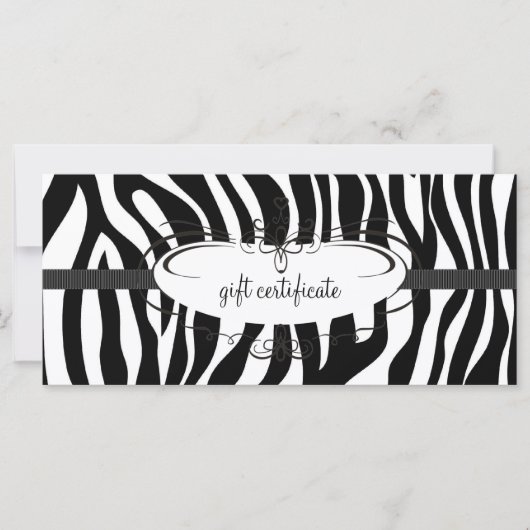 Zebra Cadeaubon: Rack Kaart (Voorkant)