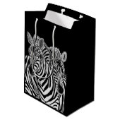 Zebra-cadeautas Medium Cadeauzakje (Achterkant Gekanteld)