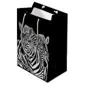 Zebra-cadeautas Medium Cadeauzakje (Voorkant Gekanteld)