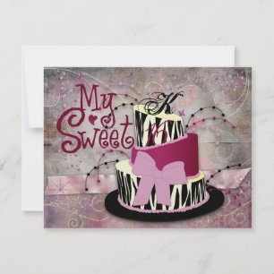 Zebra Cake Sweet 16 Kaart