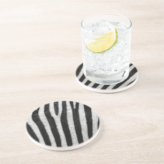 Zebra Camo Pattern Zandsteen Onderzetter (Zijkant)