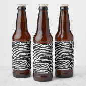 Zebra Camouflage Black en White Artistic Pattern Bier Etiket (Flessen)
