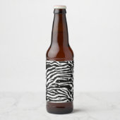 Zebra Camouflage Black en White Artistic Pattern Bier Etiket (Voorkant)