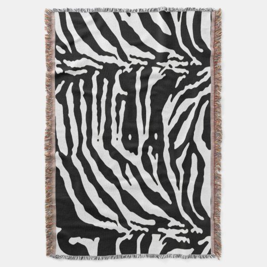 Zebra Camouflage Black en White Artistic Pattern Deken (Voorkant Verticaal)
