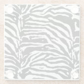 Zebra Camouflage Black en White Artistic Pattern Glazen Onderzetter (Achterkant)