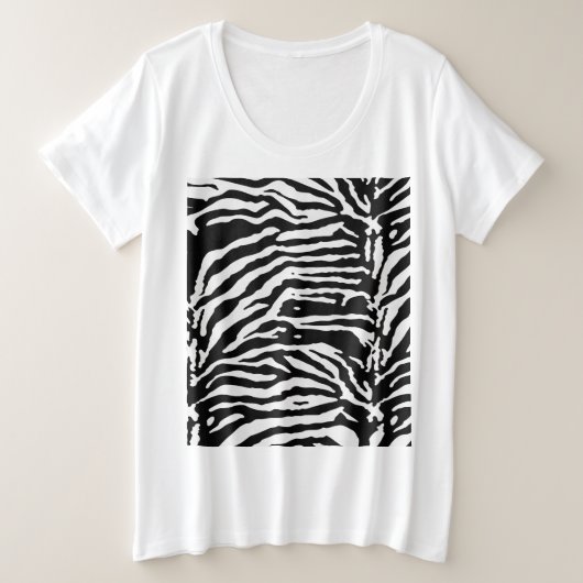 Zebra Camouflage Black en White Artistic Pattern Grote Maat T-shirt (Design voorkant)