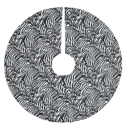 Zebra Camouflage Black en White Artistic Pattern Kerstboom Rok (Voorkant)