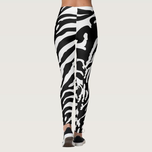 Zebra Camouflage Black en White Artistic Pattern Leggings (Achterkant)