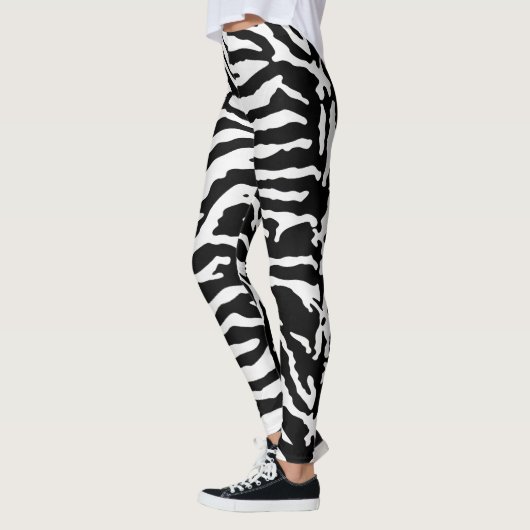 Zebra Camouflage Black en White Artistic Pattern Leggings (Links)