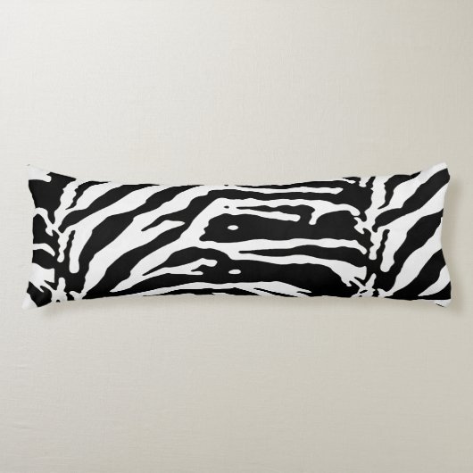 Zebra Camouflage Black en White Artistic Pattern Lichaamskussen (Voorkant)