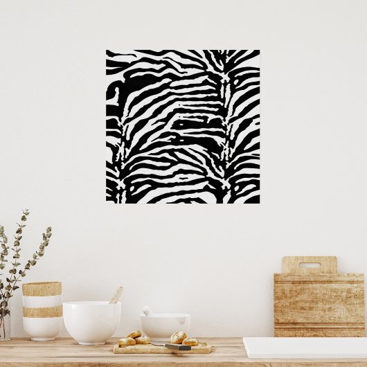 Zebra Camouflage Black en White Artistic Pattern Poster (Keuken)