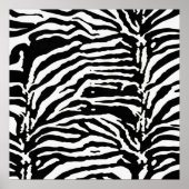 Zebra Camouflage Black en White Artistic Pattern Poster (Voorkant)