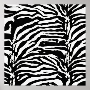 Zebra Camouflage Black en White Artistic Pattern Poster