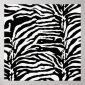 Zebra Camouflage Black en White Artistic Pattern Poster (Voorkant)