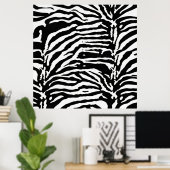 Zebra Camouflage Black en White Artistic Pattern Poster (Thuiskantoor)