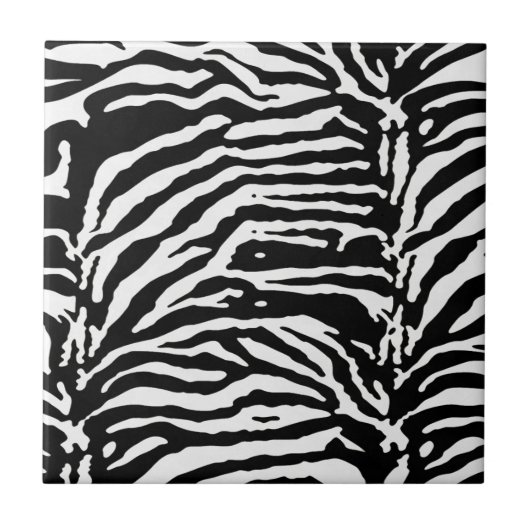 Zebra Camouflage Black en White Artistic Pattern Tegeltje (Voorkant)