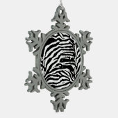 Zebra Camouflage Black en White Artistic Pattern Tin Sneeuwvlok Ornament (Links)