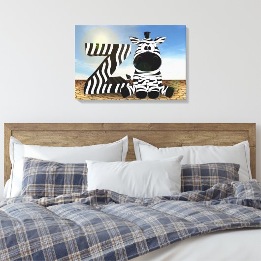 Zebra Canvas Afdruk (Insitu (Slaapkamer))