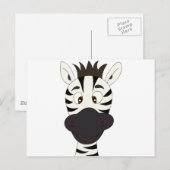 Zebra cartoon briefkaart (Voorkant / Achterkant)