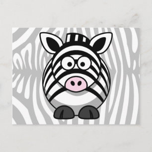 Zebra Cartoon met strepen Briefkaart