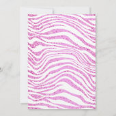 Zebra cartoon schattig oerwoud safari meisjes glit kaart (Achterkant)