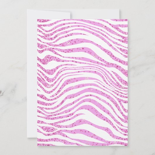 Zebra cartoon schattig oerwoud safari meisjes glit kaart (Achterkant)