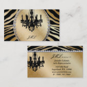 Zebra Chandelier Jewelry Black Gold Visitekaartje (Voorkant / Achterkant)