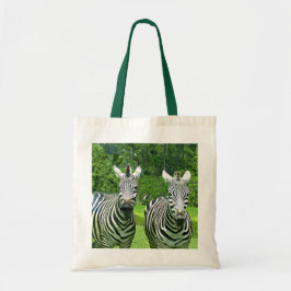 Zebra Charme: Een sierlijk paar in het wild Tote Bag