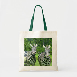 Zebra Charme: Een sierlijk paar in het wild Tote Bag
