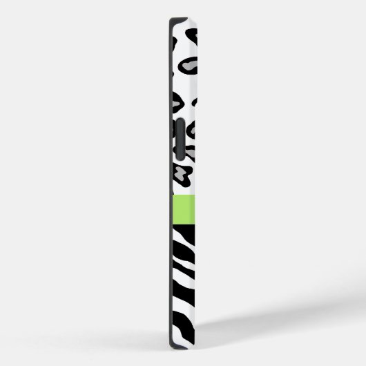 Zebra Cheetah Leopard Skin Black Witte Blauwgroen Case-Mate iPhone Case (Achterkant / Rechts)