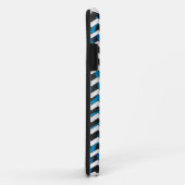 Zebra Chevron Black en Blue Case-Mate iPhone Case (Achterkant/rechts)