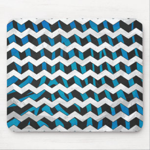 Zebra Chevron Black en Blue Muismat