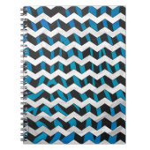 Zebra Chevron Black en Blue Notitieboek (Voorkant)