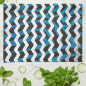 Zebra Chevron Black en Blue Theedoek (Gevouwen)