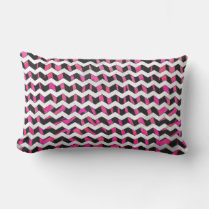 Zebra Chevron Black en Hot Pink Kussen
