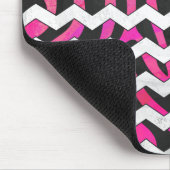 Zebra Chevron Black en Hot Pink Muismat (Hoek)