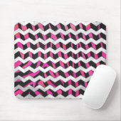Zebra Chevron Black en Hot Pink Muismat (Met muis)