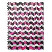 Zebra Chevron Black en Hot Pink Notitieboek (Voorkant)
