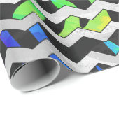 Zebra Chevron Black en Rainbow Print Cadeaupapier (Rol Hoek)