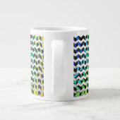 Zebra Chevron Black en Rainbow Print Grote Koffiekop (Achterkant)