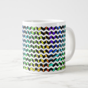 Zebra Chevron Black en Rainbow Print Grote Koffiekop