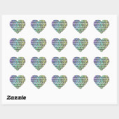 Zebra Chevron Black en Rainbow Print Hart Sticker (Vel)