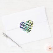 Zebra Chevron Black en Rainbow Print Hart Sticker (Envelop)