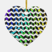 Zebra Chevron Black en Rainbow Print Keramisch Ornament (Voorkant)