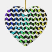 Zebra Chevron Black en Rainbow Print Keramisch Ornament (Achterkant)