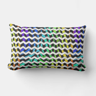 Zebra Chevron Black en Rainbow Print Kussen