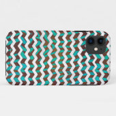 Zebra Chevron Brown en Blauwgroen print Case-Mate iPhone Case (Achterkant (horizontaal))