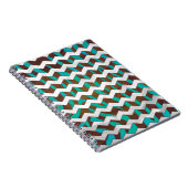 Zebra Chevron Brown en Blauwgroen print Notitieboek (Rechterzijde)