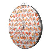 Zebra Chevron Oranje en wit Dartbord (Voorkant Rechts)